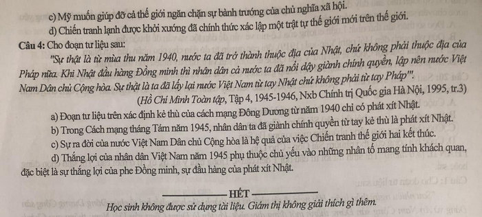De thi cuoi hoc ki 1 mon Su-Dia 9 So GD Bac Giang 2024