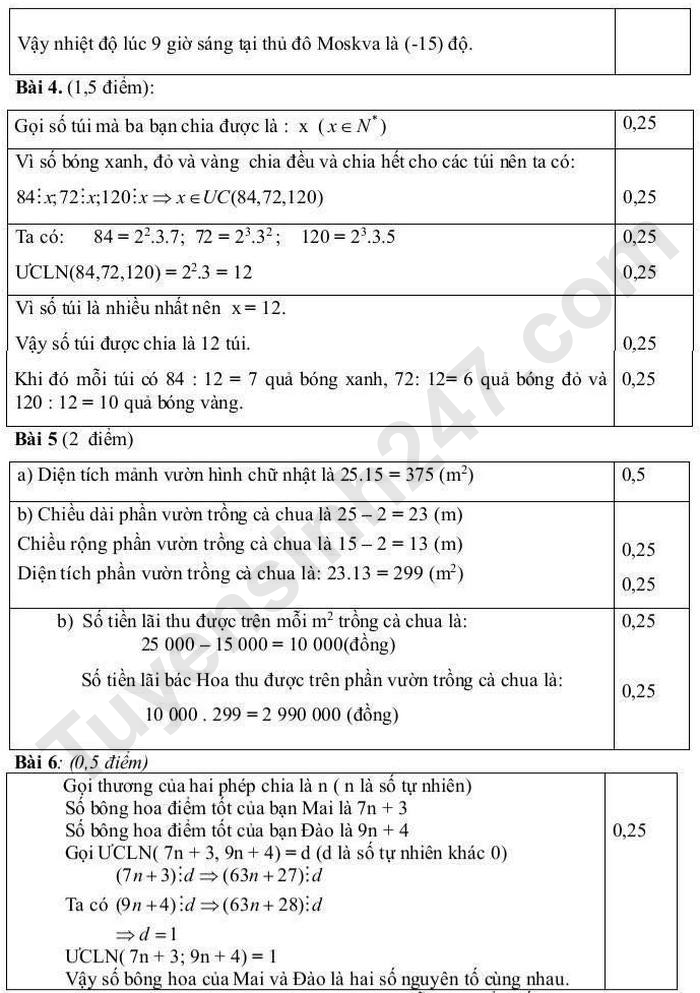 De thi ki 1 lop 6 mon Toan 2024 - Phong GD Quoc Oai (Co dap an)