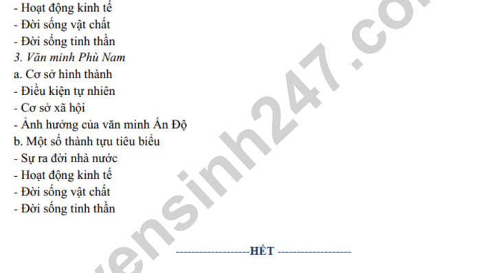 De cuong giua ki 2 mon Su lop 10 - THPT Viet Duc nam 2025