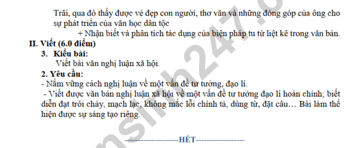 Huong dan on tap giua ki 2 nam 2025 lop 10 mon Van  - THPT Viet Duc
