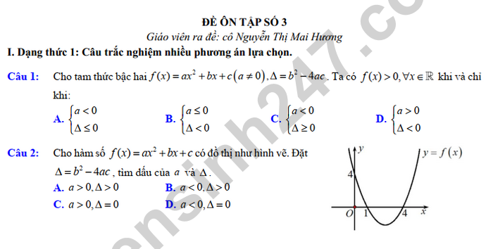 De cuong giua ki 2 lop 10 mon Toan nam 2025 - THPT Viet Duc