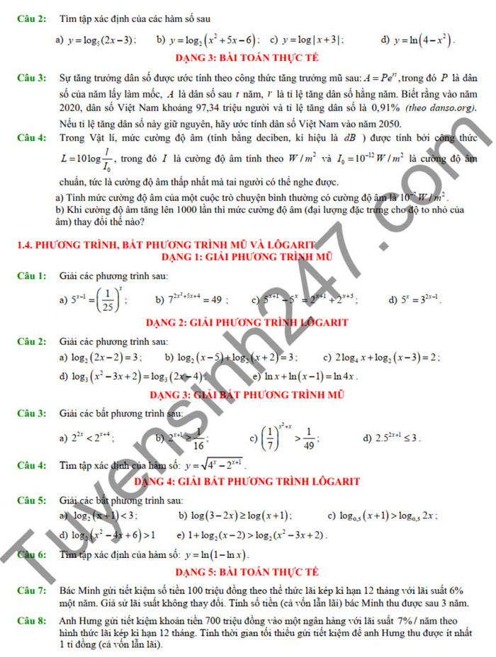 Huong dan on tap mon Toan giua HK2 lop 11 - THPT Chuyen Le Quy Don 2025