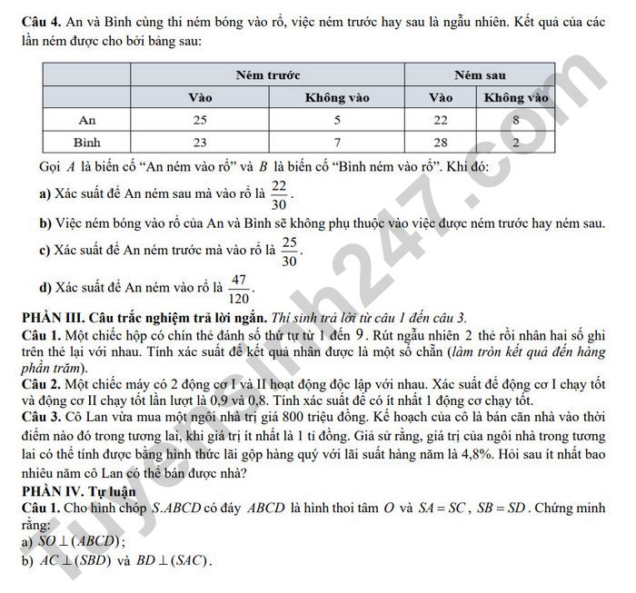 De cuong on tap giua ki 2 lop 11 mon Toan nam 2025 - THPT Son Dong 3
