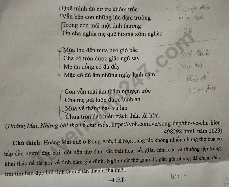 De thi giua ki 2 lop 9 mon Van 2025 - THCS Phu My