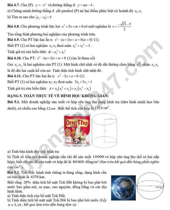 De cuong hoc ki 2 mon Toan 9 THCS Phan Chu Trinh 2025