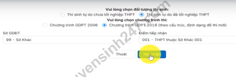 Huong dan dang ky du thi tot nghiep THPT 2025 - Truc tuyen