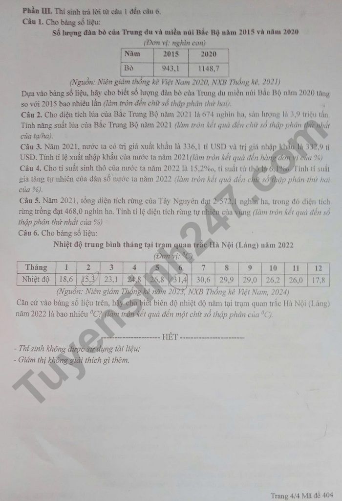 De thi thu tot nghiep THPT nam 2025 mon Dia - So GD&DT Bac Kan