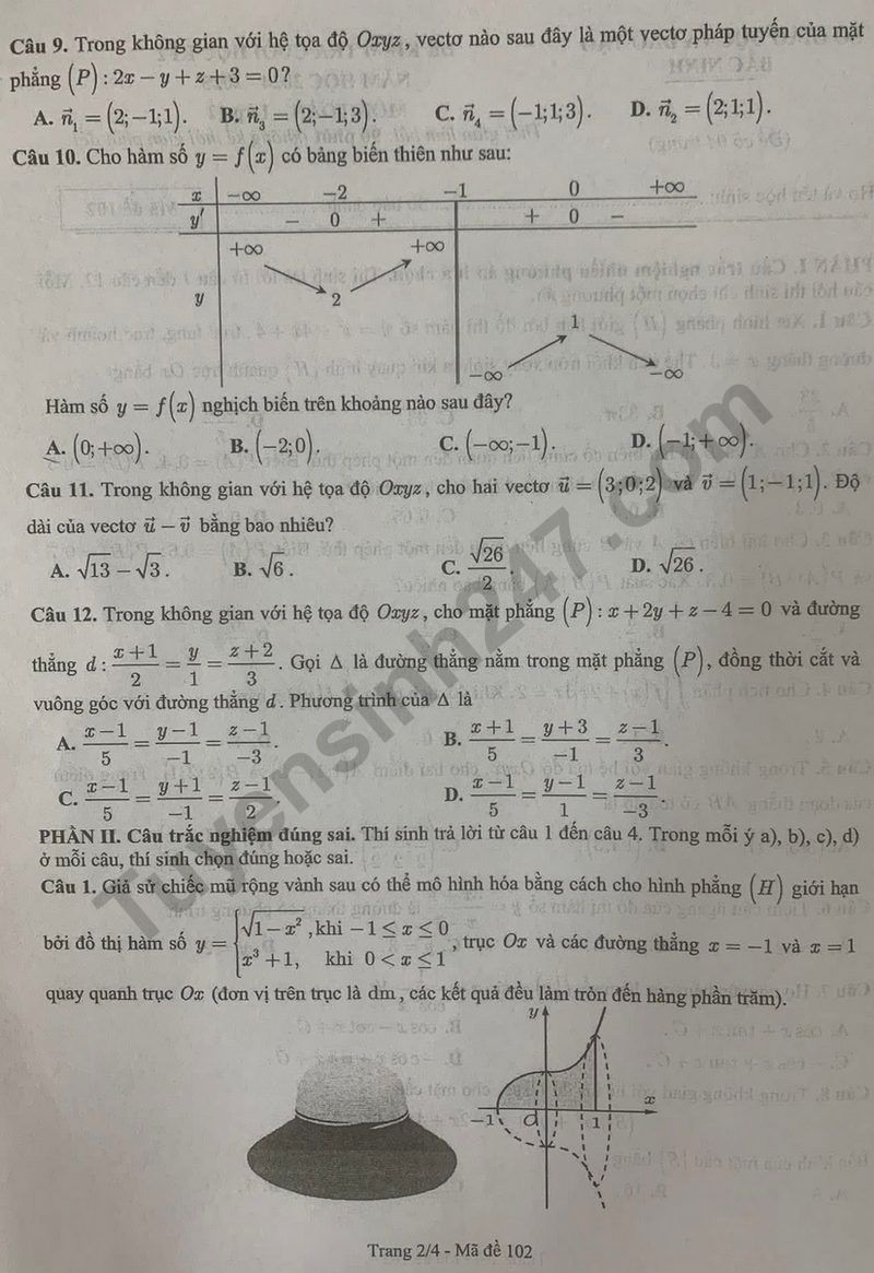 De thi cuoi ki 2 mon Toan lop 12 - So GD Bac Ninh 2025