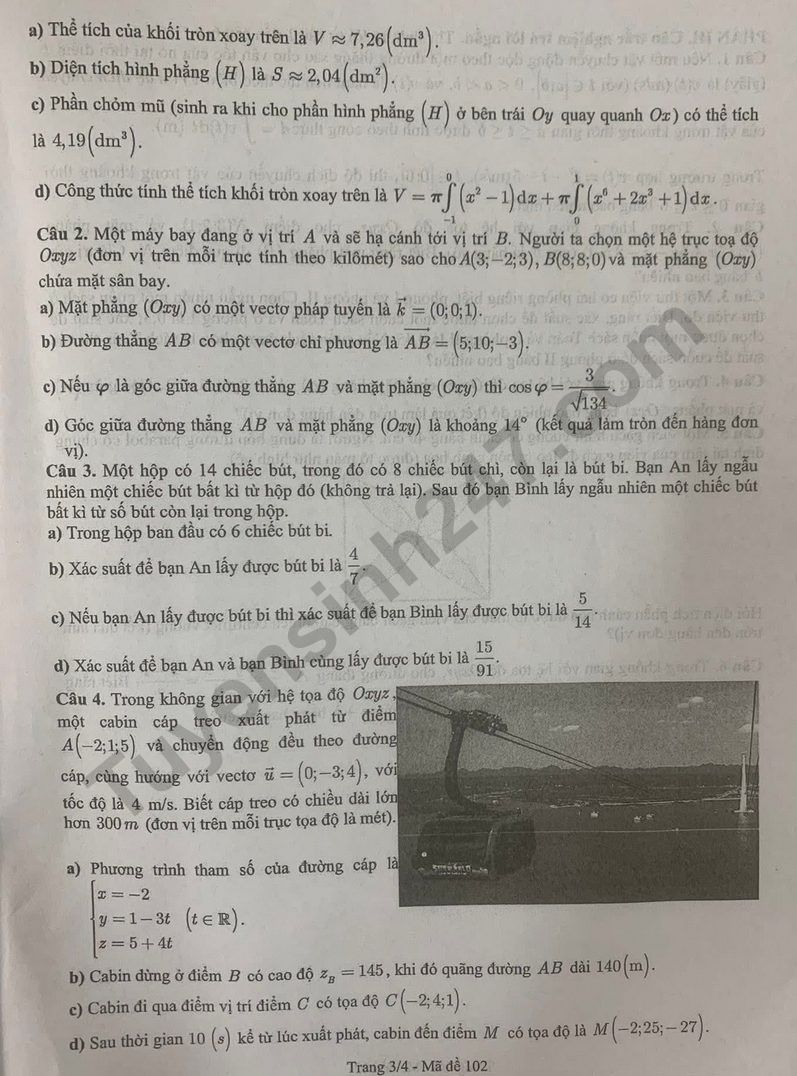 De thi cuoi ki 2 mon Toan lop 12 - So GD Bac Ninh 2025