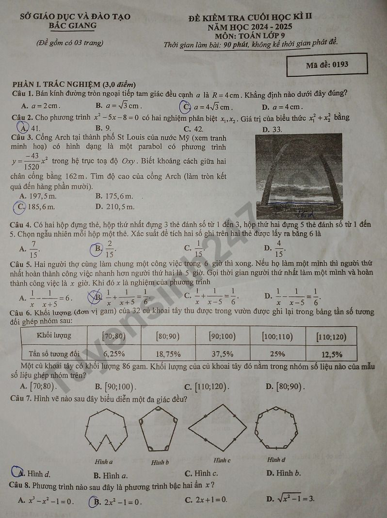 De thi ki 2 lop 9 mon Toan 2025 - So GD Bac Giang
