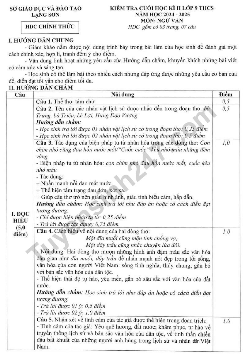 De thi ki 2 lop 9 mon Van 2025 - So GD Lang Son (Co dap an)