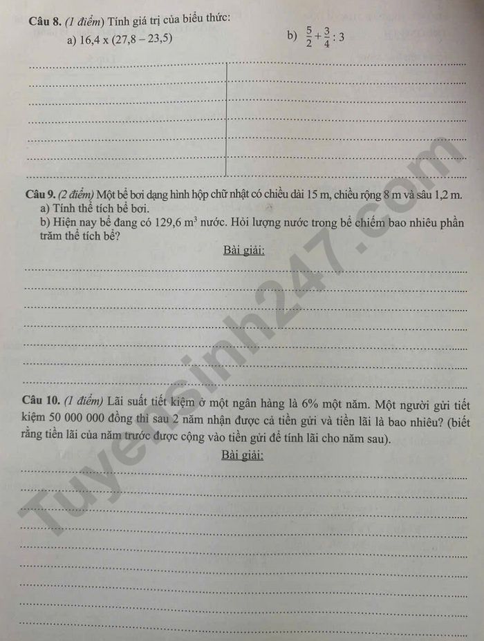 De thi hoc ki 2 mon Toan lop 5 TP Thanh Hoa nam 2025