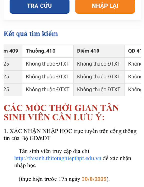 Dai hoc Thuong mai mo cong tra cuu diem xet tuyen 2025