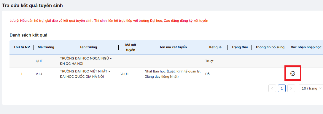 Huong dan tra cuu ket qua trung tuyen va xac nhan nhap hoc DH 2025