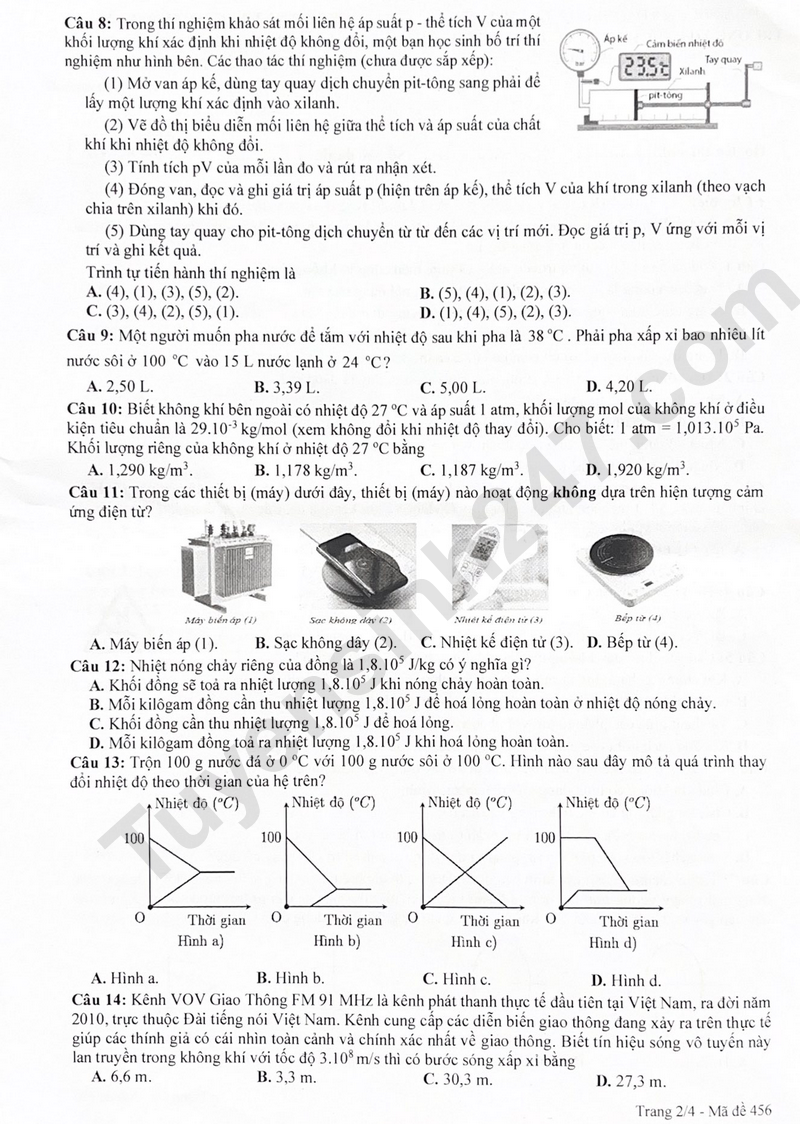 De thi hoc ki 1 lop 12 nam 2025 mon Li - TH - THCS - THPT Le Thanh Tong