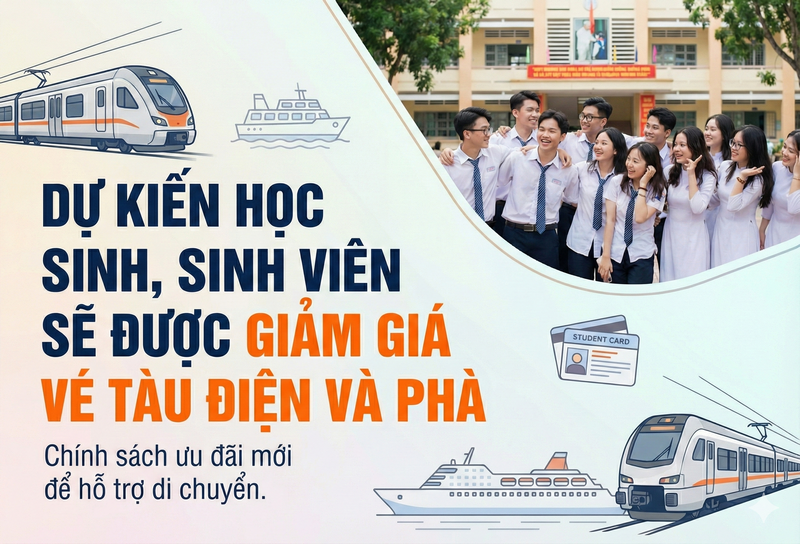 Du kien hoc sinh, sinh vien se duoc giam gia ve tau dien va pha