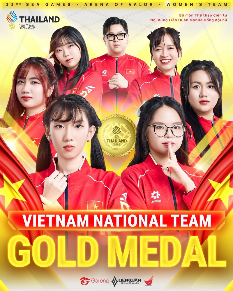 Nu sinh gianh HCV mon Lien Quan Mobile o SEA Games 33