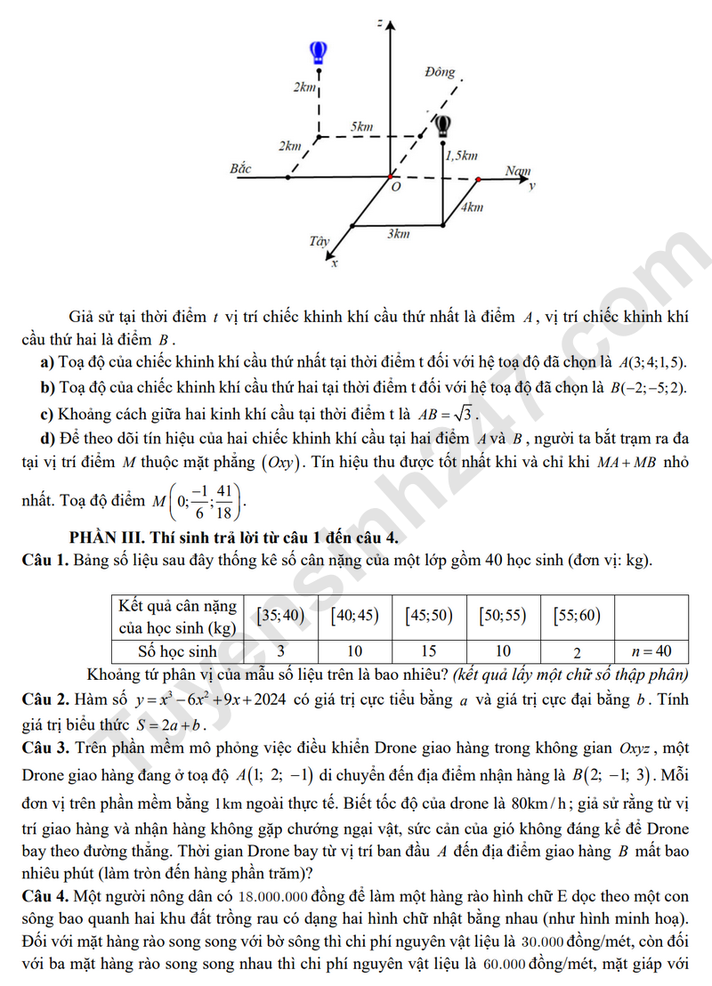 De thi HK1 mon Toan lop 12 nam 2025 - THPT Chuyen Le Khiet