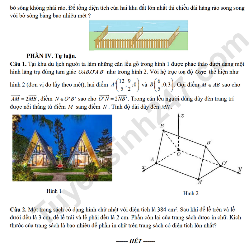 De thi HK1 mon Toan lop 12 nam 2025 - THPT Chuyen Le Khiet