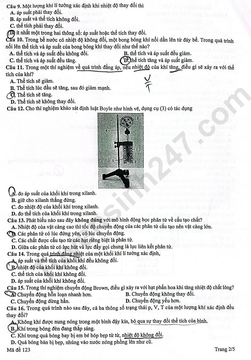 De thi hoc ki 1 lop 12 mon Ly nam 2025 - THPT Xuan Phuong
