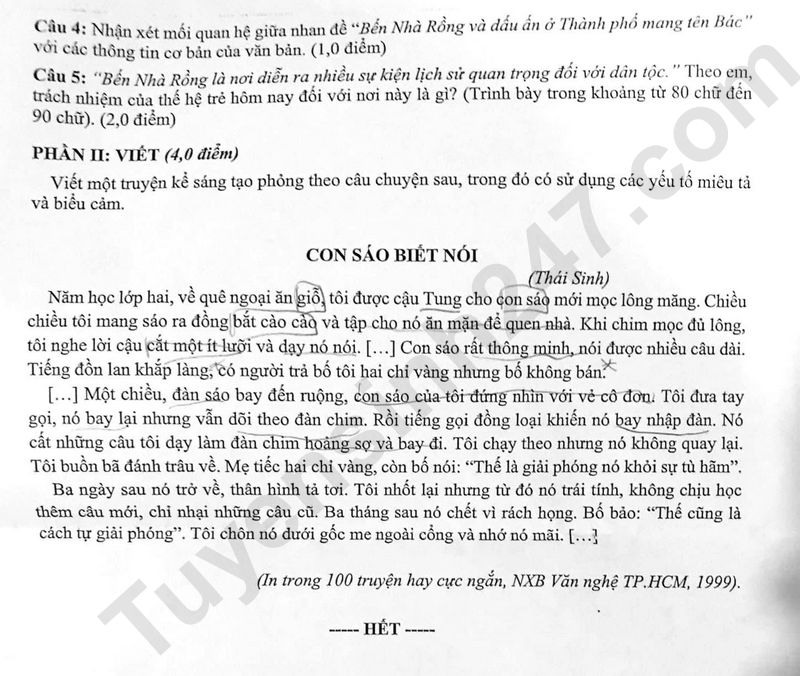 De thi hoc ki 1 lop 9 mon Van nam 2025 - THCS Dong Khoi