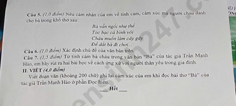 De thi hoc ki 1 lop 7 mon Van nam 2025 - THCS Phan Dinh Phung