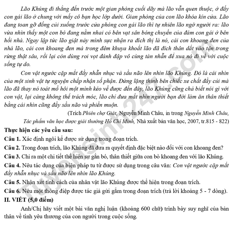 De thi ki 1 mon Van lop 11 - So GD Bac Ninh 2025 (Co dap an)