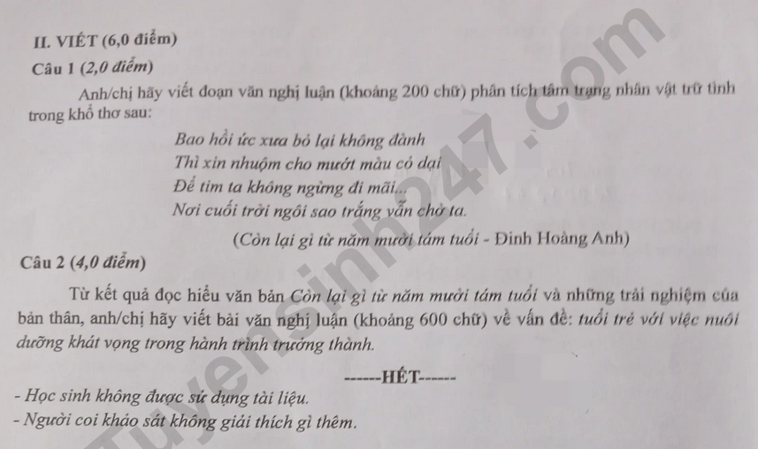 De thi ki 1 mon Van lop 12 nam 2025 - So GD Ninh Binh