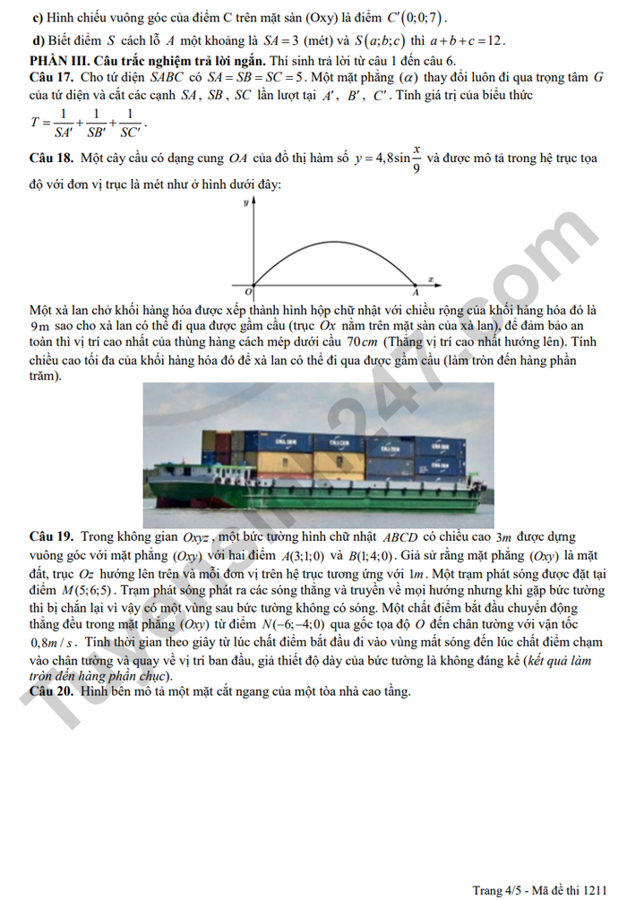 De thi thu tot nghiep THPT 2026 mon Toan - THPT Thieu Hoa