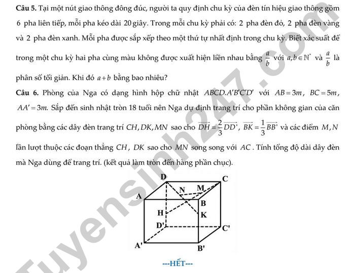 De thi thu mon Toan tot nghiep THPT 2026 - THPT Dien Chau 4 lan 1