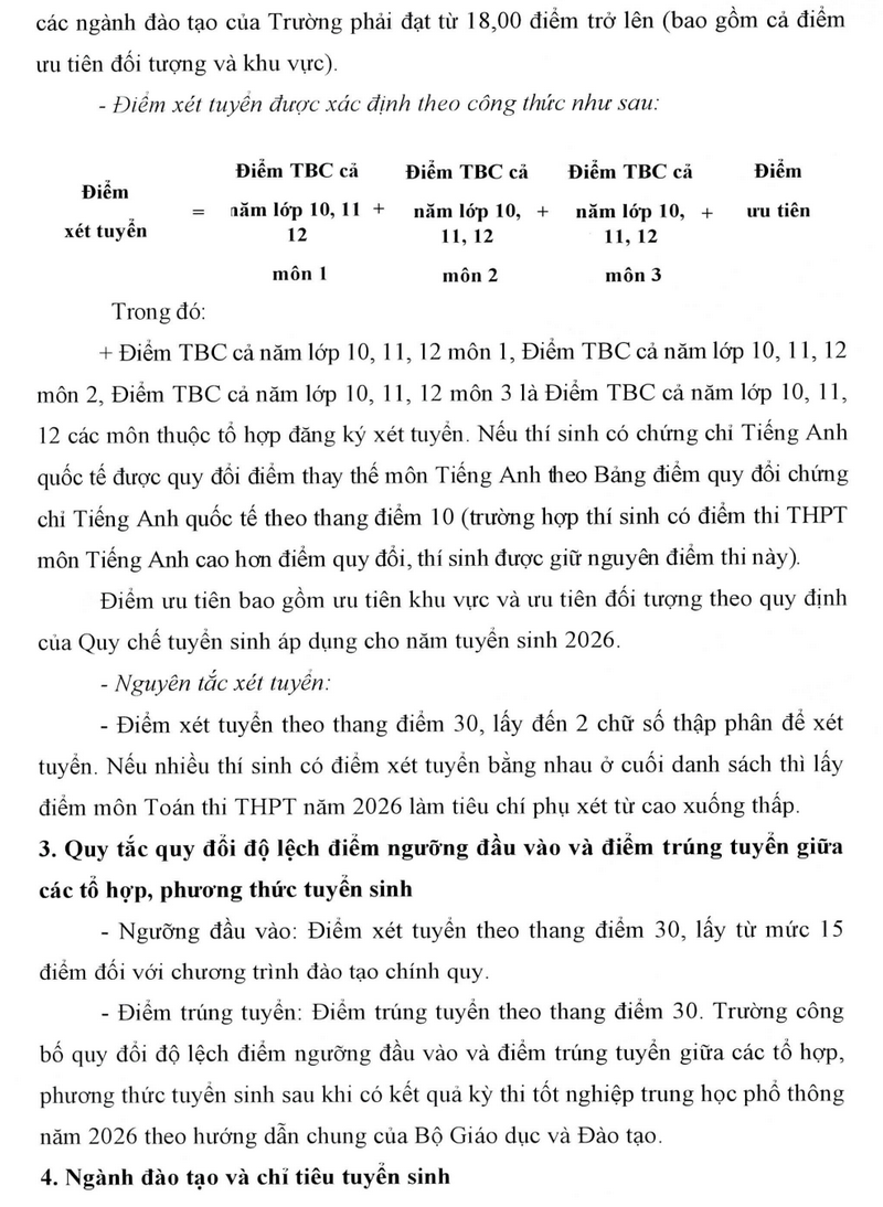 Thong tin tuyen sinh truong Dai hoc Tai chinh - Quan tri Kinh Doanh 2026