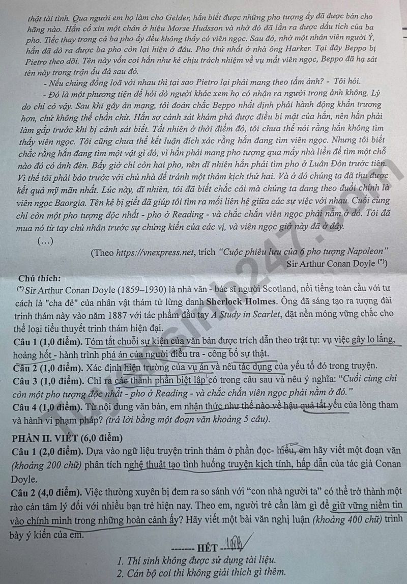 De kiem tra giua ki II lop 9 mon Van - THCS Dong Da