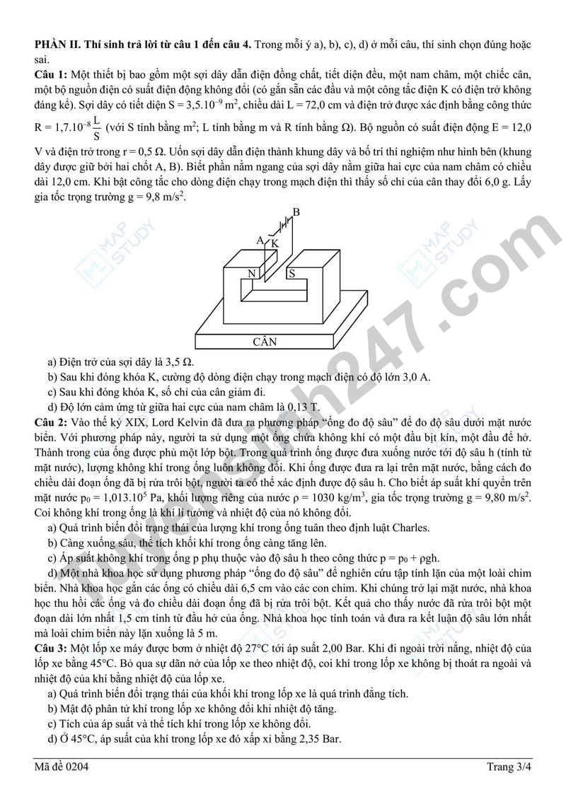 De thi thu tot nghiep THPT 2026 mon Vat li - So GD Thai Nguyen dot 1
