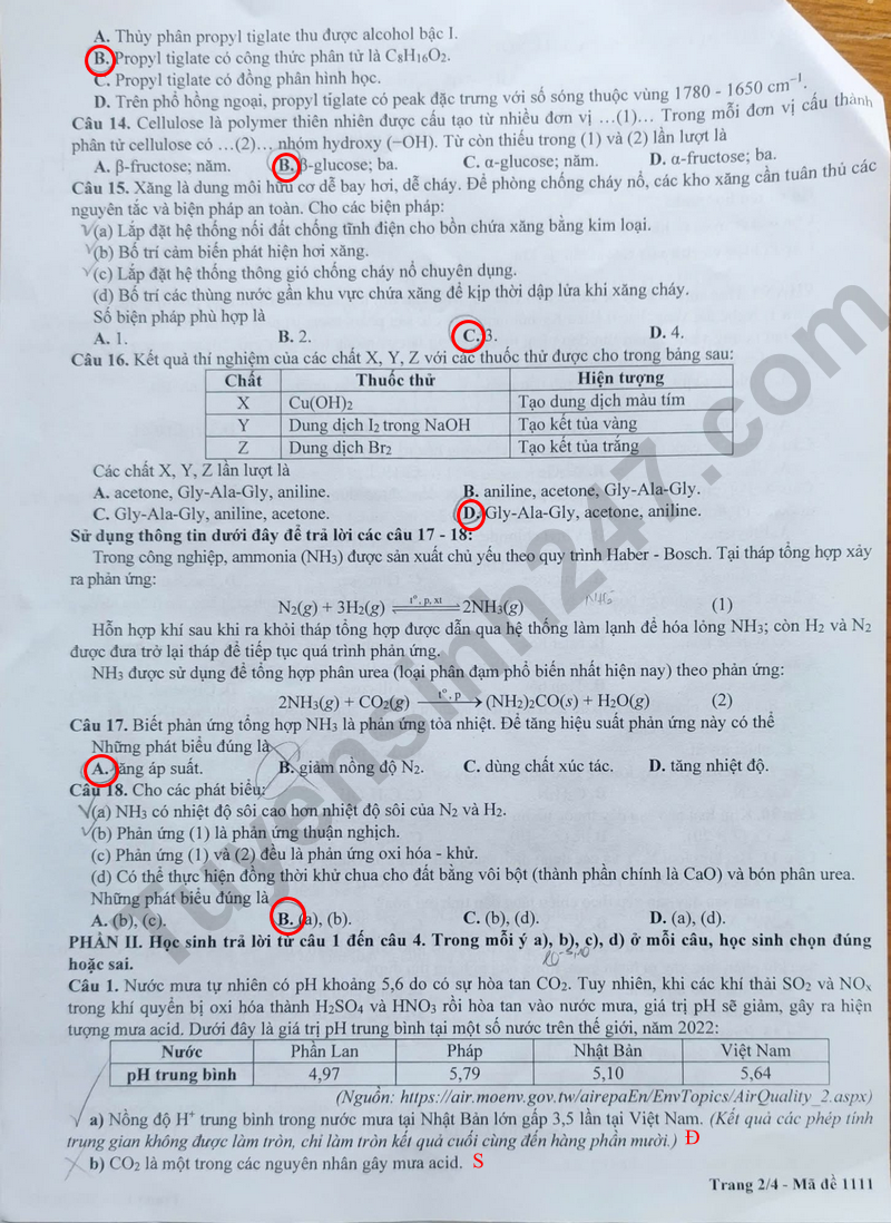 Huong dan giai mon Hoa De thi khao sat lop 12 - Ha Noi 2026