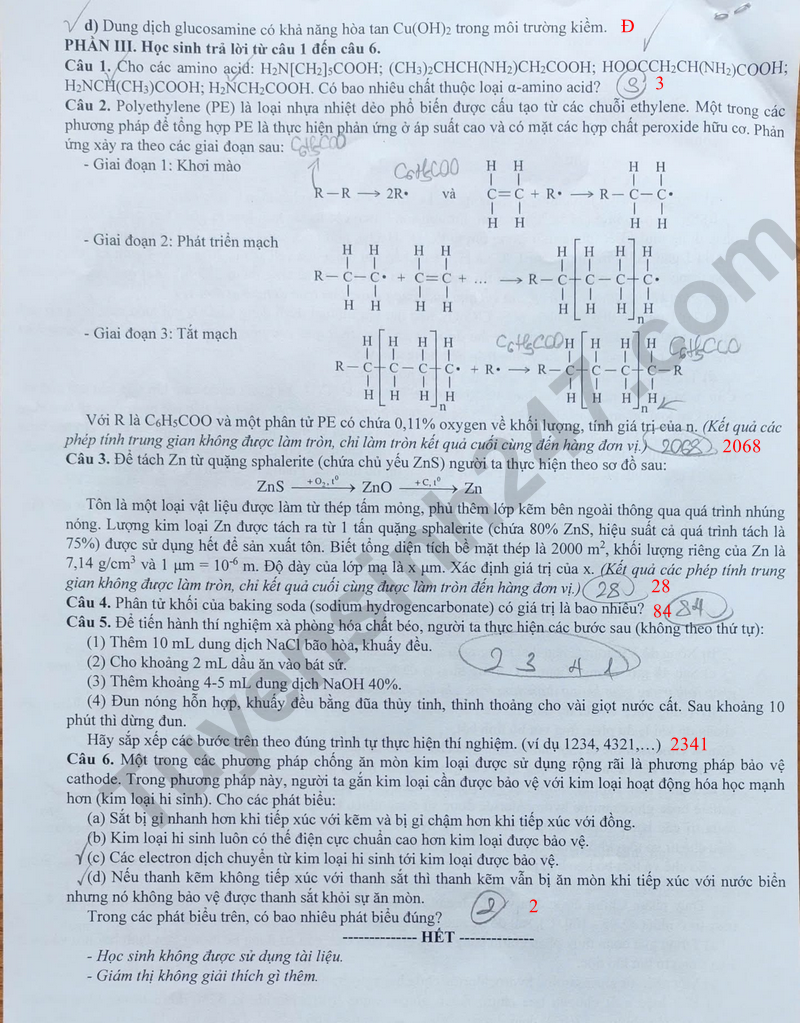 Huong dan giai mon Hoa De thi khao sat lop 12 - Ha Noi 2026