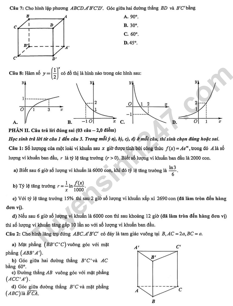 De thi giua ki 2 mon Toan lop 11 - THPT Phan Chau Trinh 2026