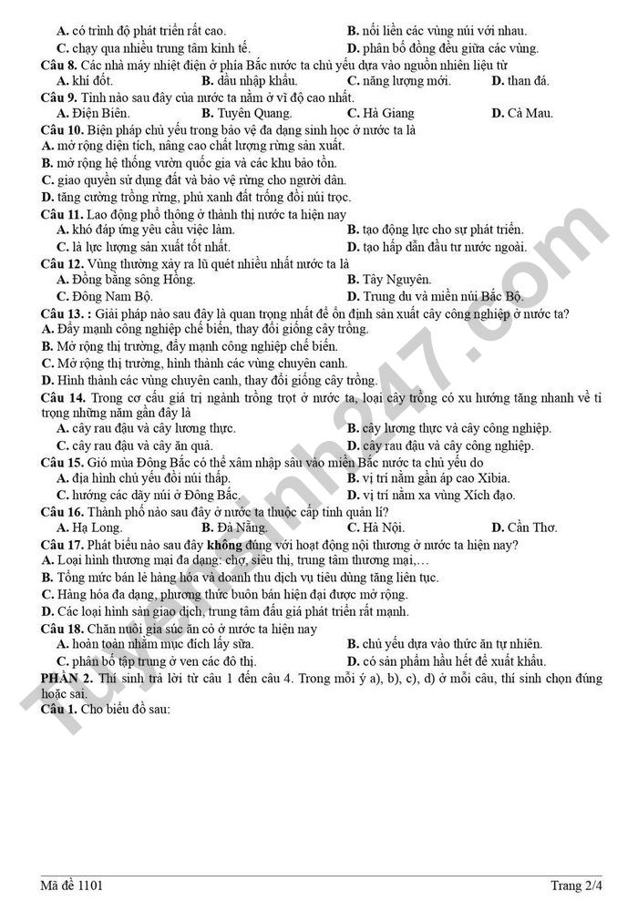 De thi thu tot nghiep THPT 2026 mon Dia - THPT Tho Xuan 5
