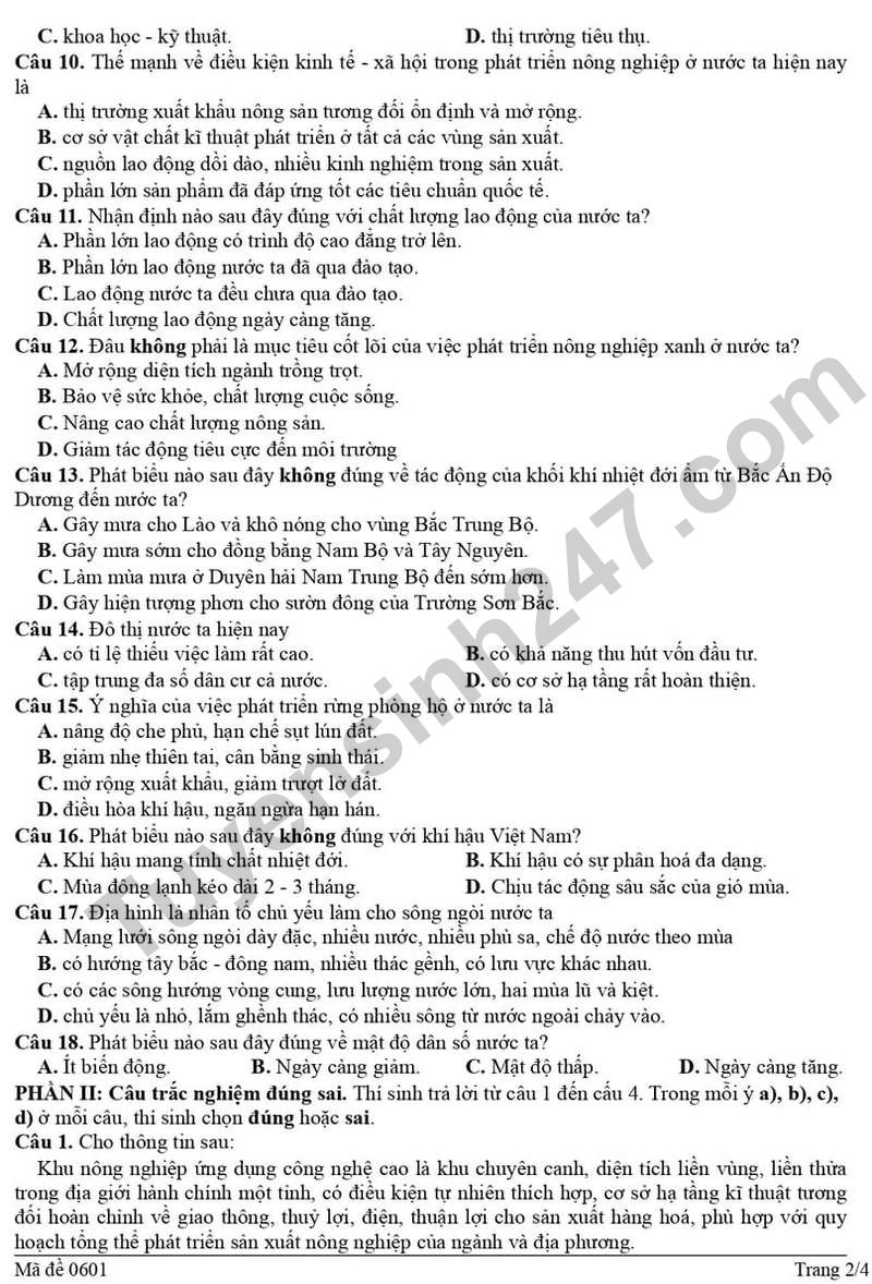 De khao sat chat luong THPT mon Dia 12 - Cum 09 - So GD Ha Noi