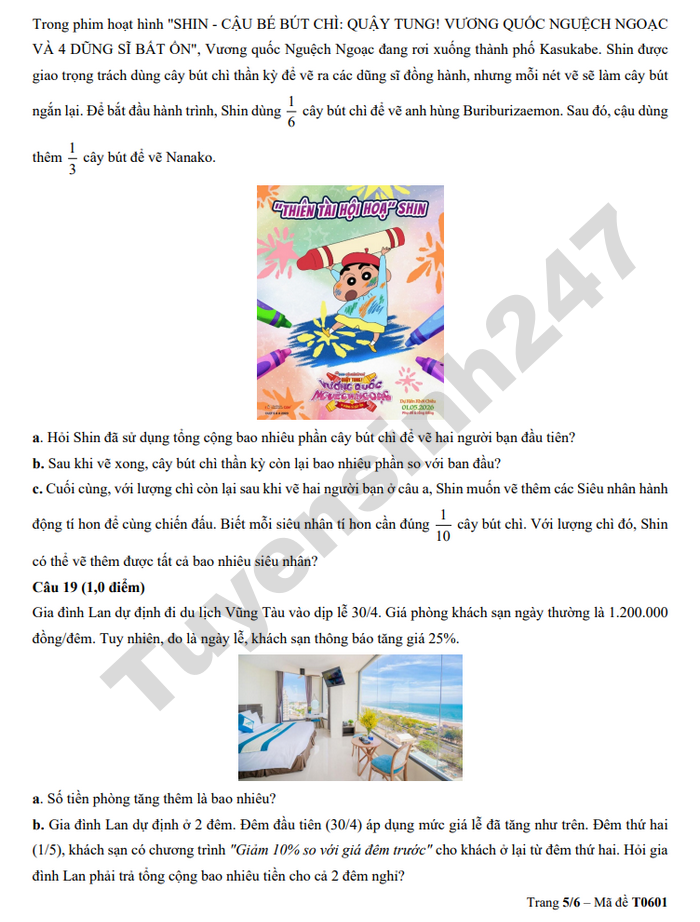 De thi cuoi ki 2 nam 2026 mon Toan lop 6 - TH-THCS-THPT Khai Nguyen