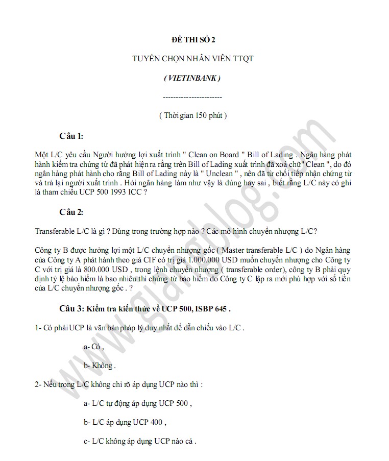 Đề thi tuyển dụng 691593552b4f58def8b6795580dedb7d 42168315.de21 Đề thi tuyển chọn nhân viên TTQT số 2 ngân hàng VietinBank
