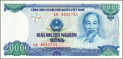 Ngung luu hanh tien cotton 10.000 dong va 20.000 dong