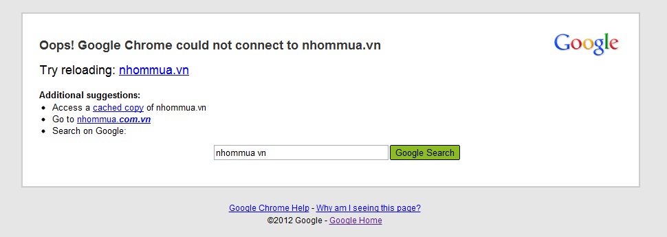 Nhommua.com, diadiem.com khong truy cap duoc