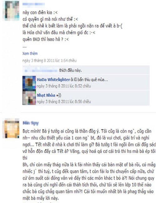 Học sinh có nên bình luận về thầy cô trên Facebook? 2 Học sinh có nên bình luận về thầy cô trên Facebook? 2