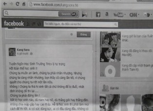 Bi duoi hoc vi xuc pham thay co tren Facebook