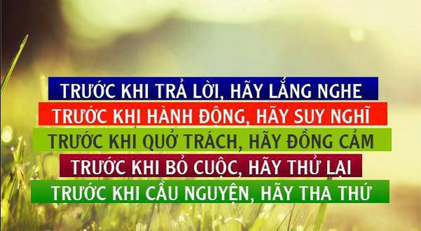 Năm lời khuyên bổ ích dành cho cuộc sống.