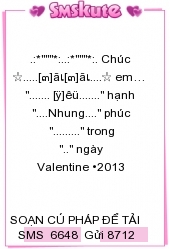 Tin nhan hinh valentine 2015 dep nhat