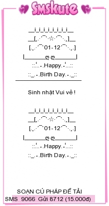 Tin nhan hinh chuc mung sinh nhat de thuong va doc dao