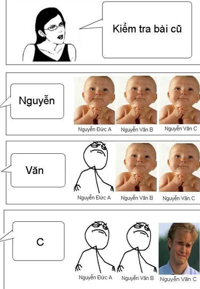 Bức tranh minh họa vui vui về tâm trạng học sinh trong giờ kiểm tra bài cũ.