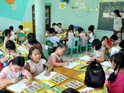 Truong hoc qua tai vi qua dong hoc sinh lop 1
