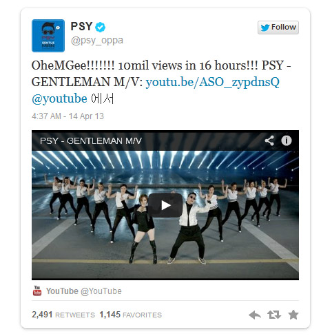 Psy tiep tuc lap ki luc moi voi Gentleman